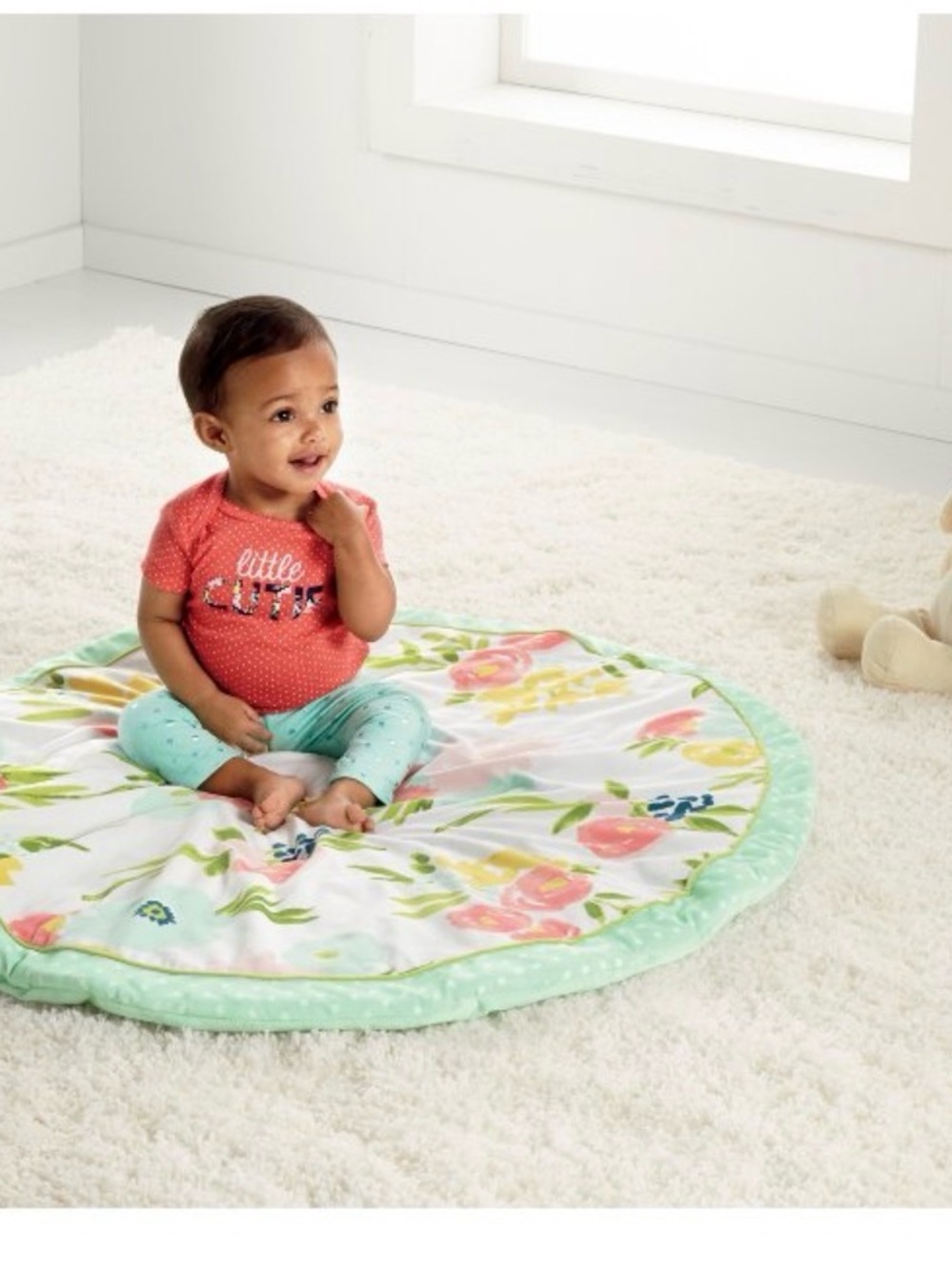 Could island 36” round botanical Floral baby Play Mat